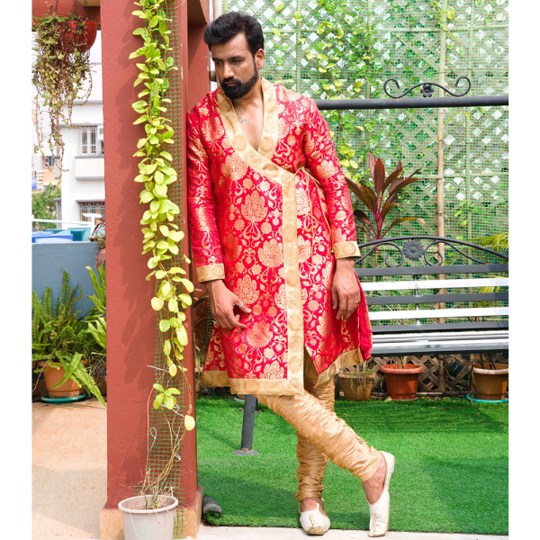 Rajwari style new for mens sherwani - Image 3